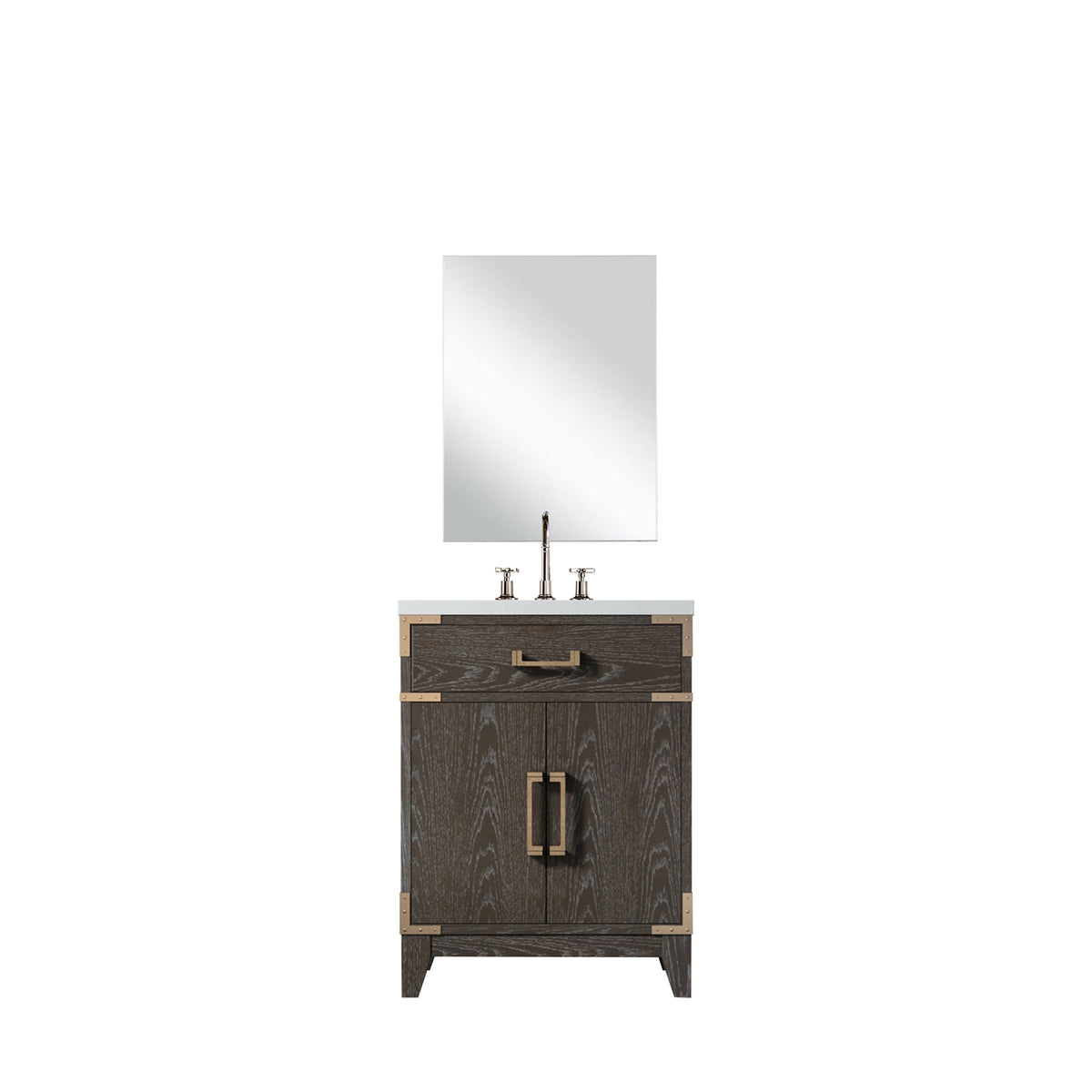 Lexora Laurel 24 in. Brown Oak Single Sink Bath Vanity