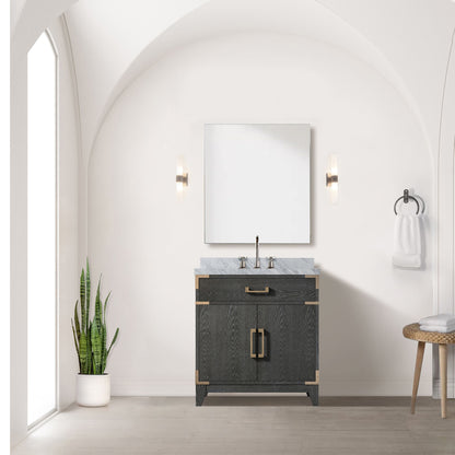 Lexora Laurel 30 in. Black Oak Single Sink Bath Vanity