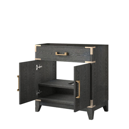 Lexora Laurel 30 in. Black Oak Single Sink Bath Vanity