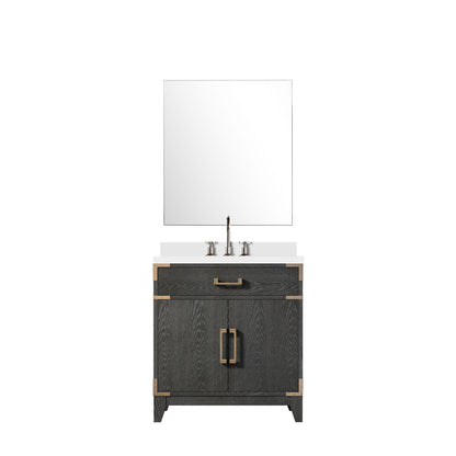 Lexora Laurel 30 in. Black Oak Single Sink Bath Vanity