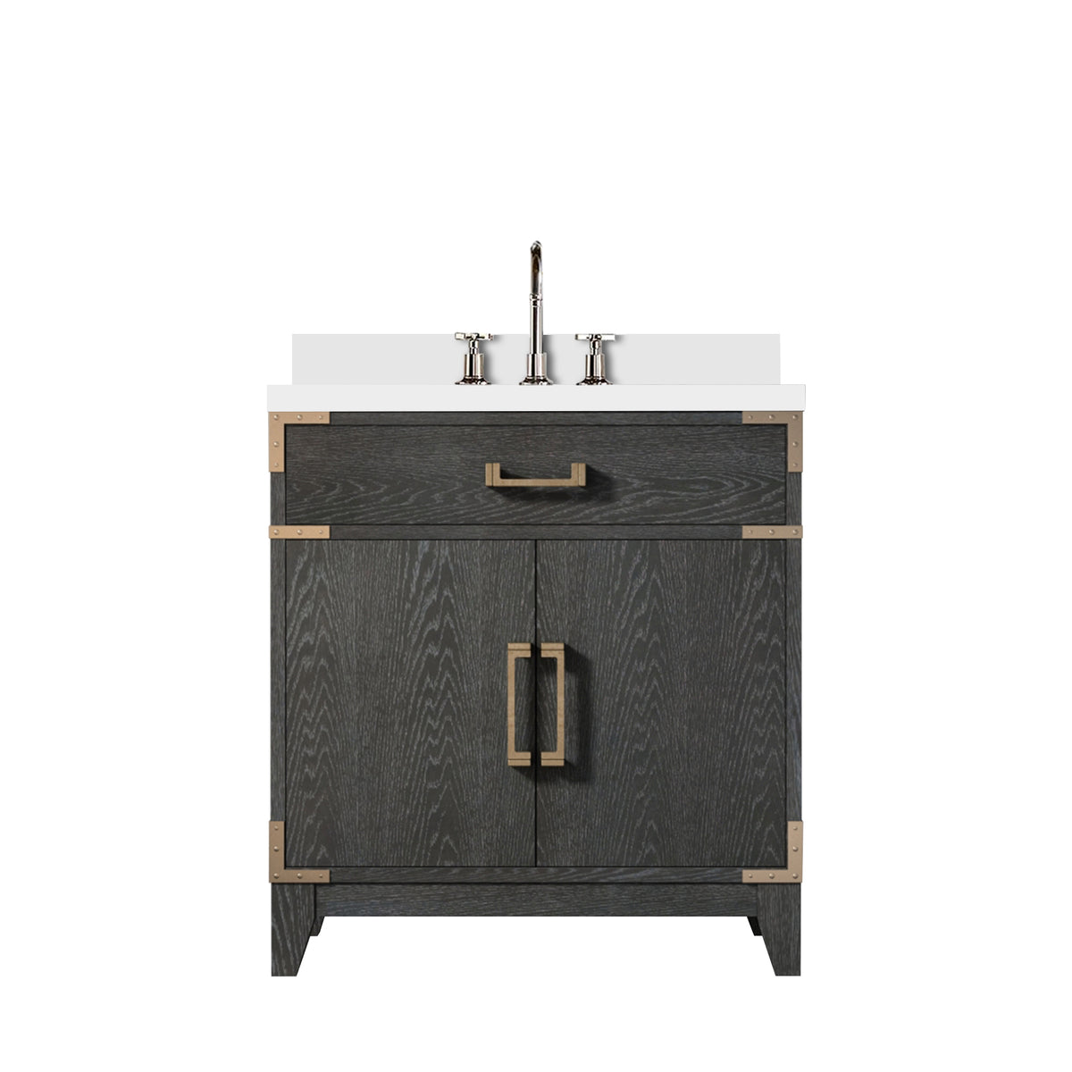Lexora Laurel 30 in. Black Oak Single Sink Bath Vanity