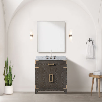 Lexora Laurel 30 in. Brown Oak Single Sink Bath Vanity