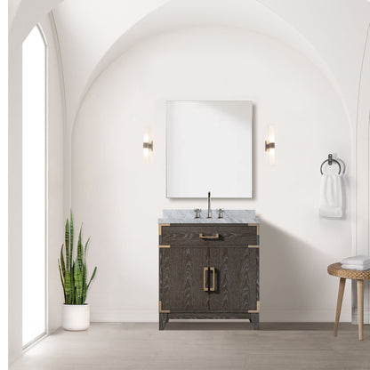 Lexora Laurel 30 in. Brown Oak Single Sink Bath Vanity
