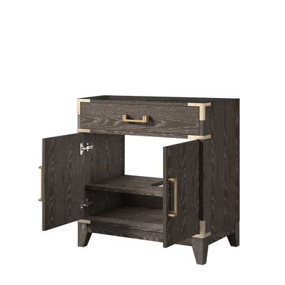 Lexora Laurel 30 in. Brown Oak Single Sink Bath Vanity