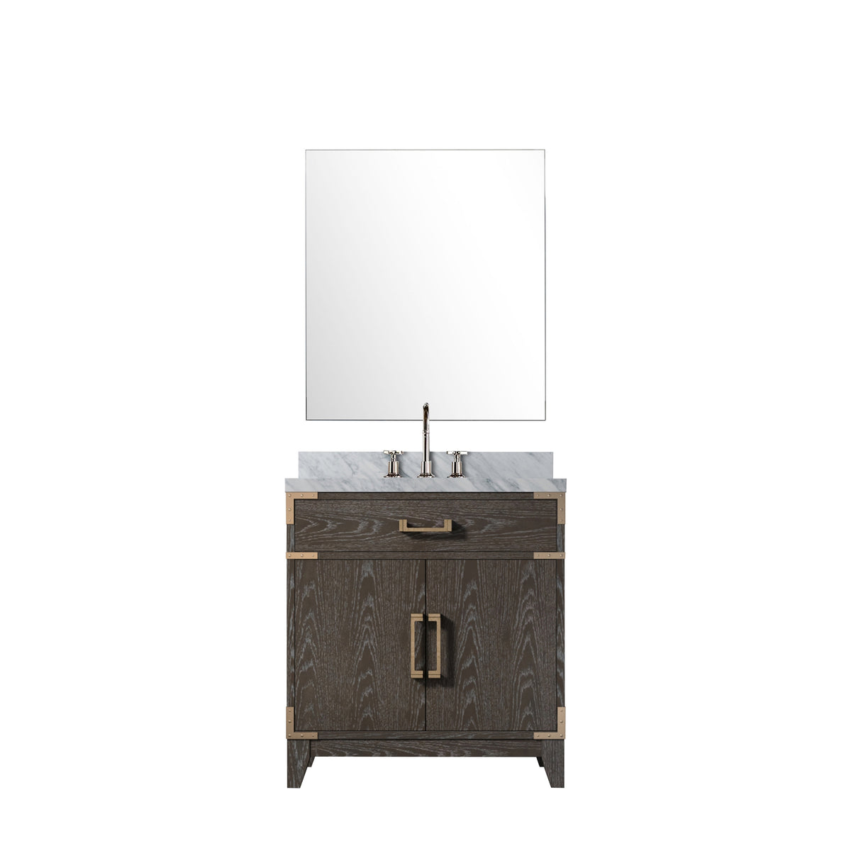 Lexora Laurel 30 in. Brown Oak Single Sink Bath Vanity