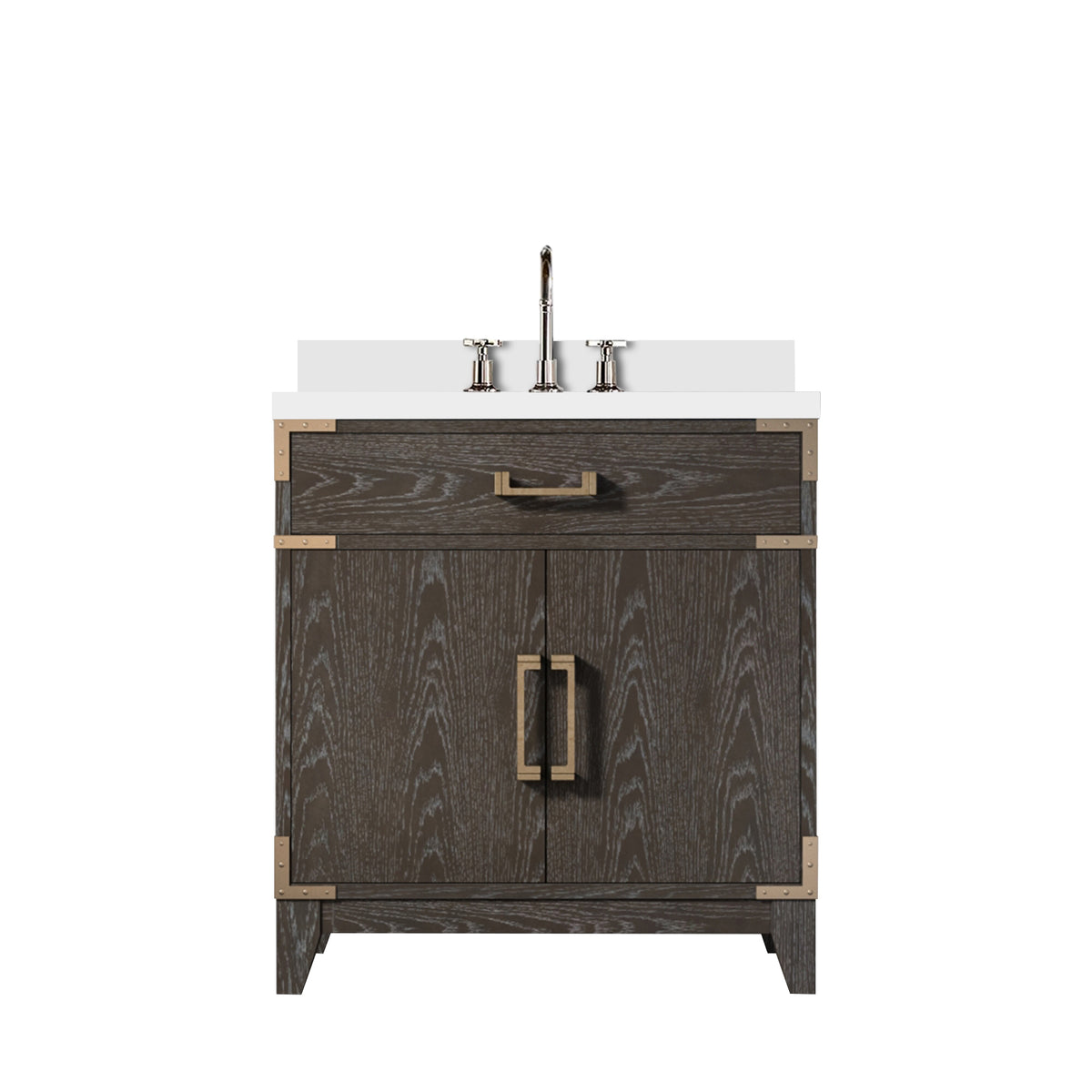 Lexora Laurel 30 in. Brown Oak Single Sink Bath Vanity