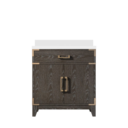 Lexora Laurel 30 in. Brown Oak Single Sink Bath Vanity