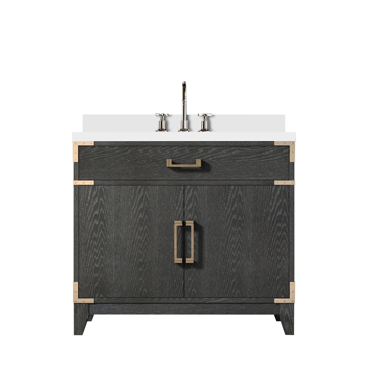 Lexora Laurel 36 in. Black Oak Single Sink Bath Vanity