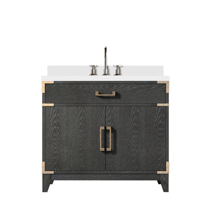 Lexora Laurel 36 in. Black Oak Single Sink Bath Vanity