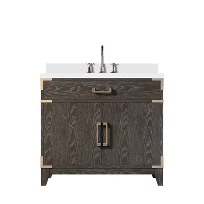 Lexora Laurel 36 in. Brown Oak Single Sink Bath Vanity