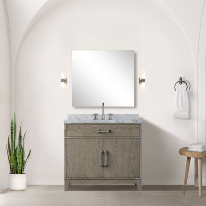 Lexora Laurel 36 in. Grey Oak Single Sink Bath Vanity