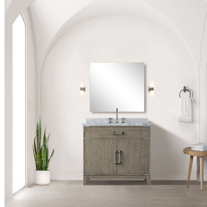 Lexora Laurel 36 in. Grey Oak Single Sink Bath Vanity