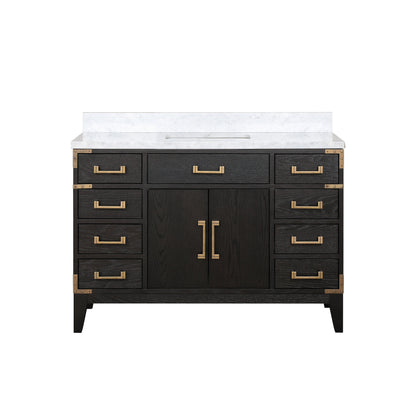 Lexora Laurel 48 in. Black Oak Single Sink Bath Vanity