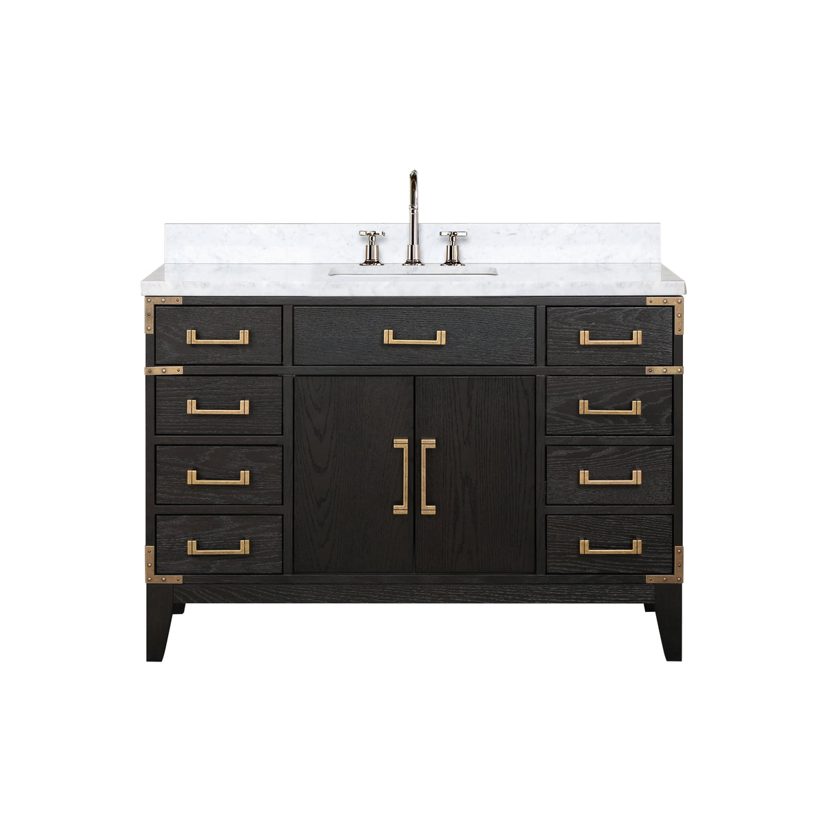Lexora Laurel 48 in. Black Oak Single Sink Bath Vanity