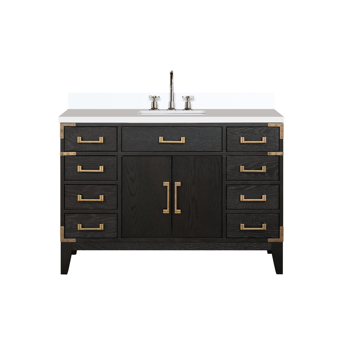 Lexora Laurel 48 in. Black Oak Single Sink Bath Vanity