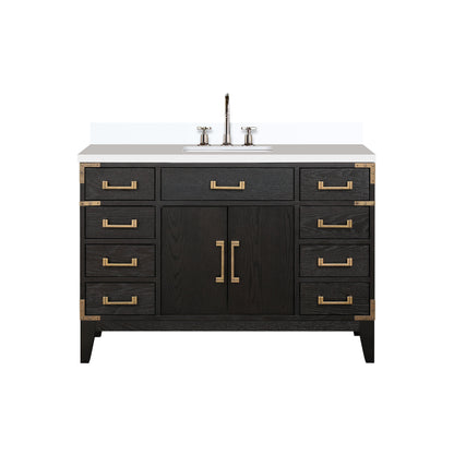Lexora Laurel 48 in. Black Oak Single Sink Bath Vanity
