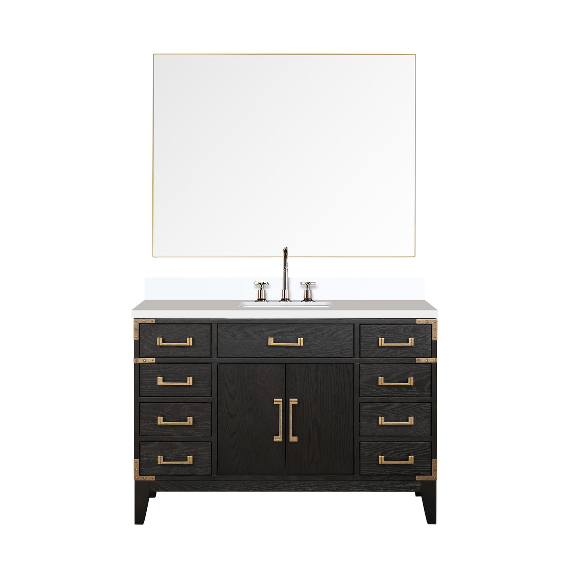 Lexora Laurel 48 in. Black Oak Single Sink Bath Vanity