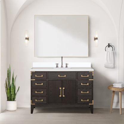 Lexora Laurel 48 in. Brown Oak Single Sink Bath Vanity