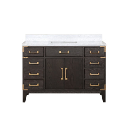 Lexora Laurel 48 in. Brown Oak Single Sink Bath Vanity