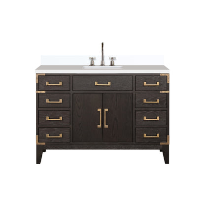 Lexora Laurel 48 in. Brown Oak Single Sink Bath Vanity