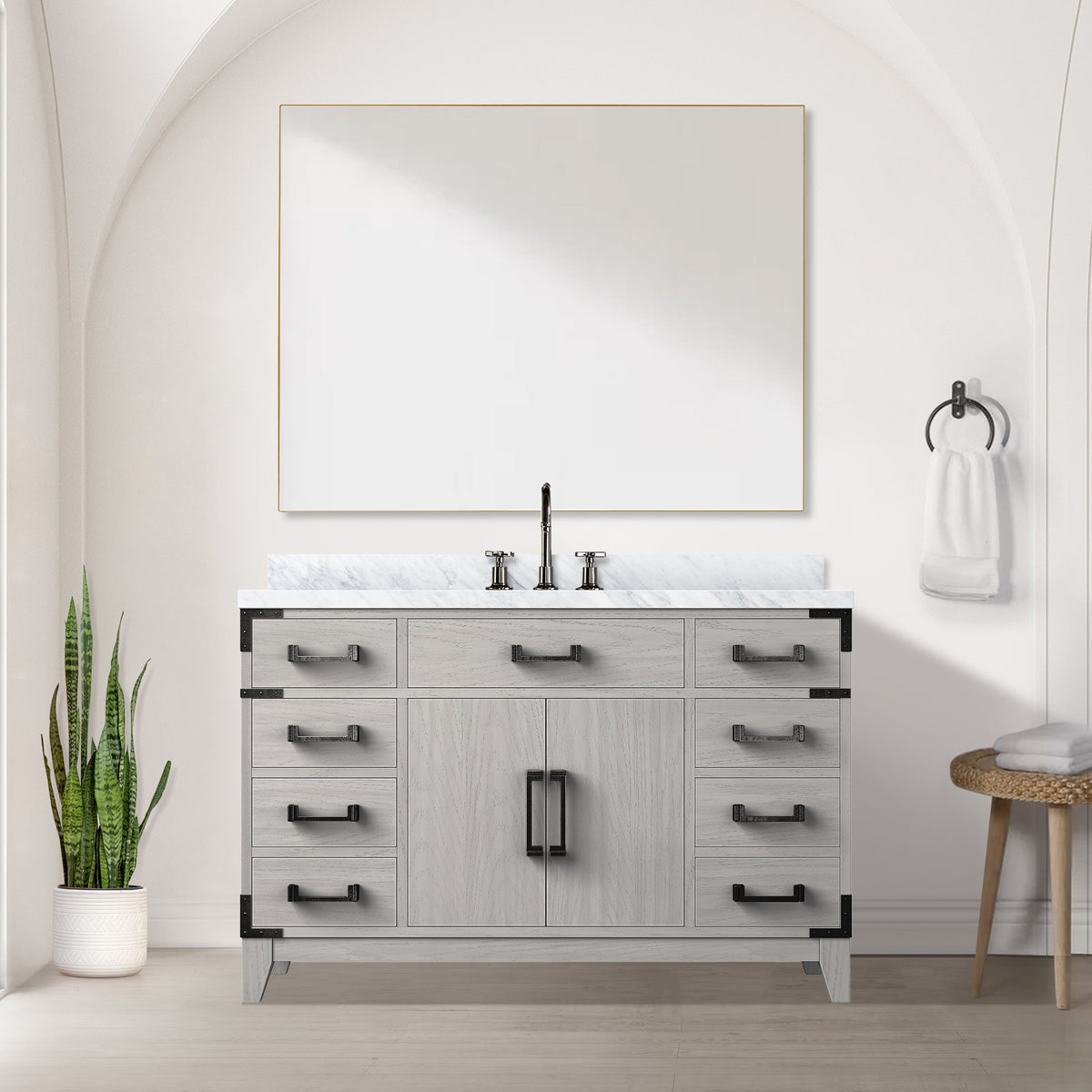Lexora Laurel 48 in. White Oak Single Sink Bath Vanity