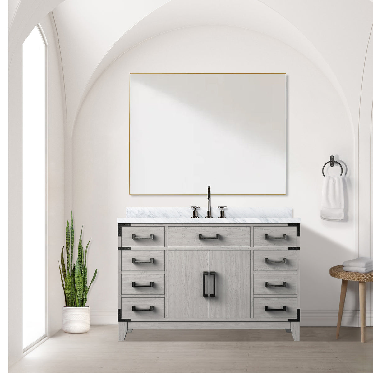 Lexora Laurel 48 in. White Oak Single Sink Bath Vanity
