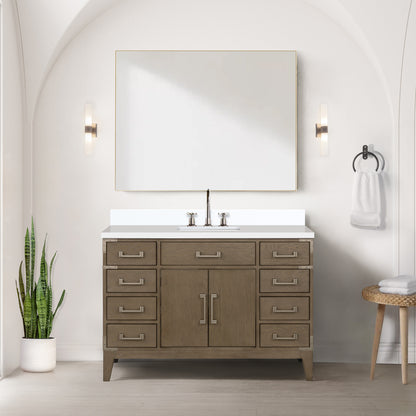 Lexora Laurel 48 in. Grey Oak Single Sink Bath Vanity