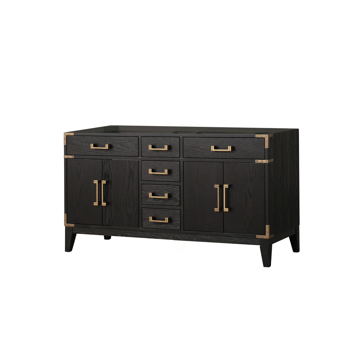 Lexora Laurel 60 in. Black Oak Double Sink Bath Vanity