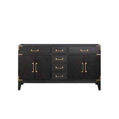 Lexora Laurel 60 in. Black Oak Double Sink Bath Vanity