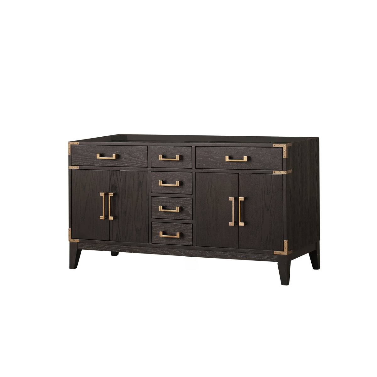Lexora Laurel 60 in. Brown Oak Double Sink Bath Vanity