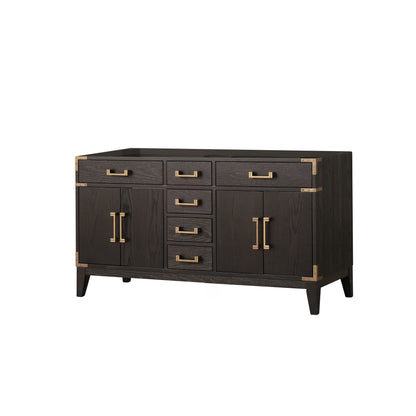 Lexora Laurel 60 in. Brown Oak Double Sink Bath Vanity
