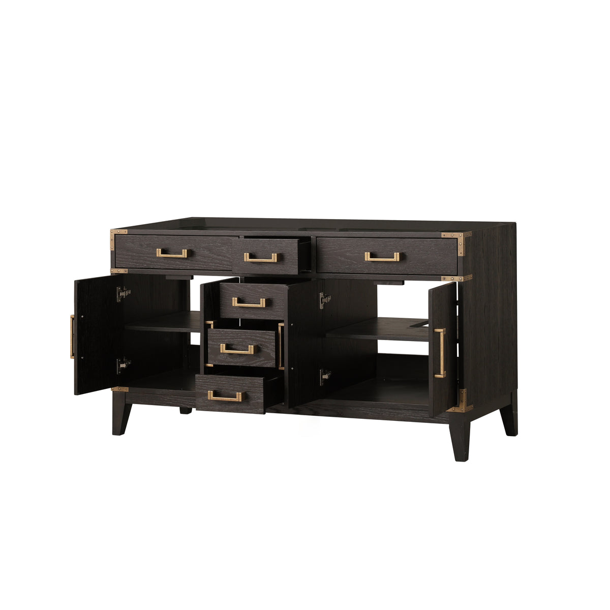 Lexora Laurel 60 in. Brown Oak Double Sink Bath Vanity