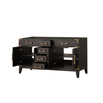 Lexora Laurel 60 in. Brown Oak Double Sink Bath Vanity