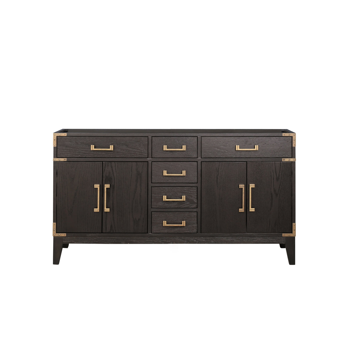 Lexora Laurel 60 in. Brown Oak Double Sink Bath Vanity