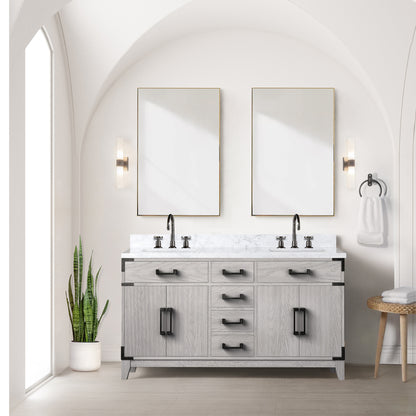 Lexora Laurel 60 in. White Oak Double Sink Bath Vanity