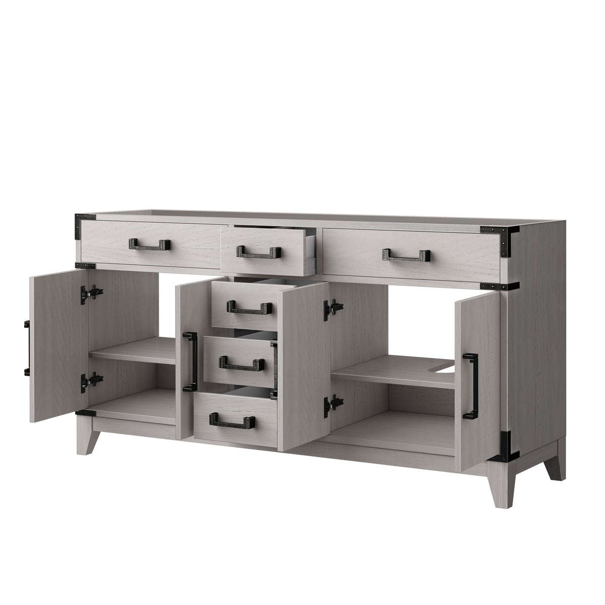 Lexora Laurel 60 in. White Oak Double Sink Bath Vanity