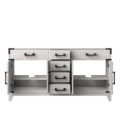 Lexora Laurel 60 in. White Oak Double Sink Bath Vanity