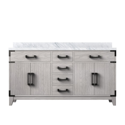 Lexora Laurel 60 in. White Oak Double Sink Bath Vanity
