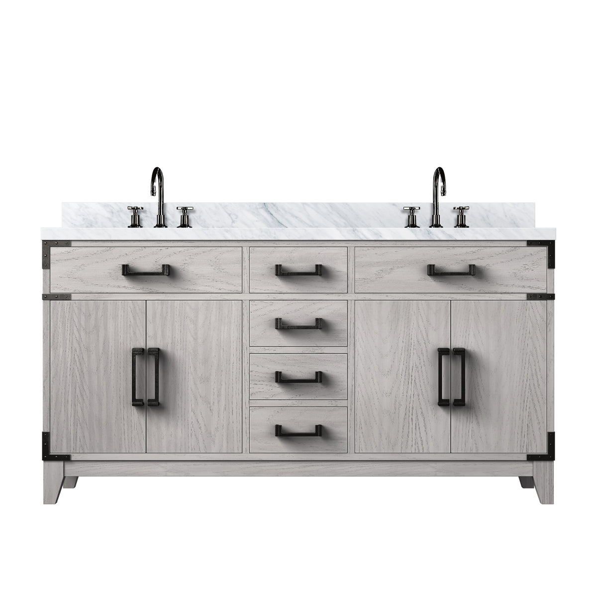 Lexora Laurel 60 in. White Oak Double Sink Bath Vanity