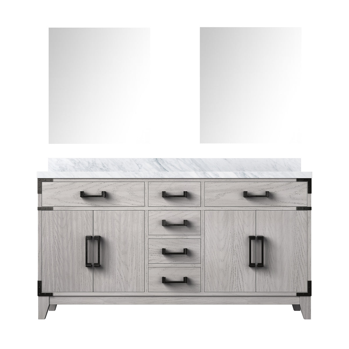 Lexora Laurel 60 in. White Oak Double Sink Bath Vanity