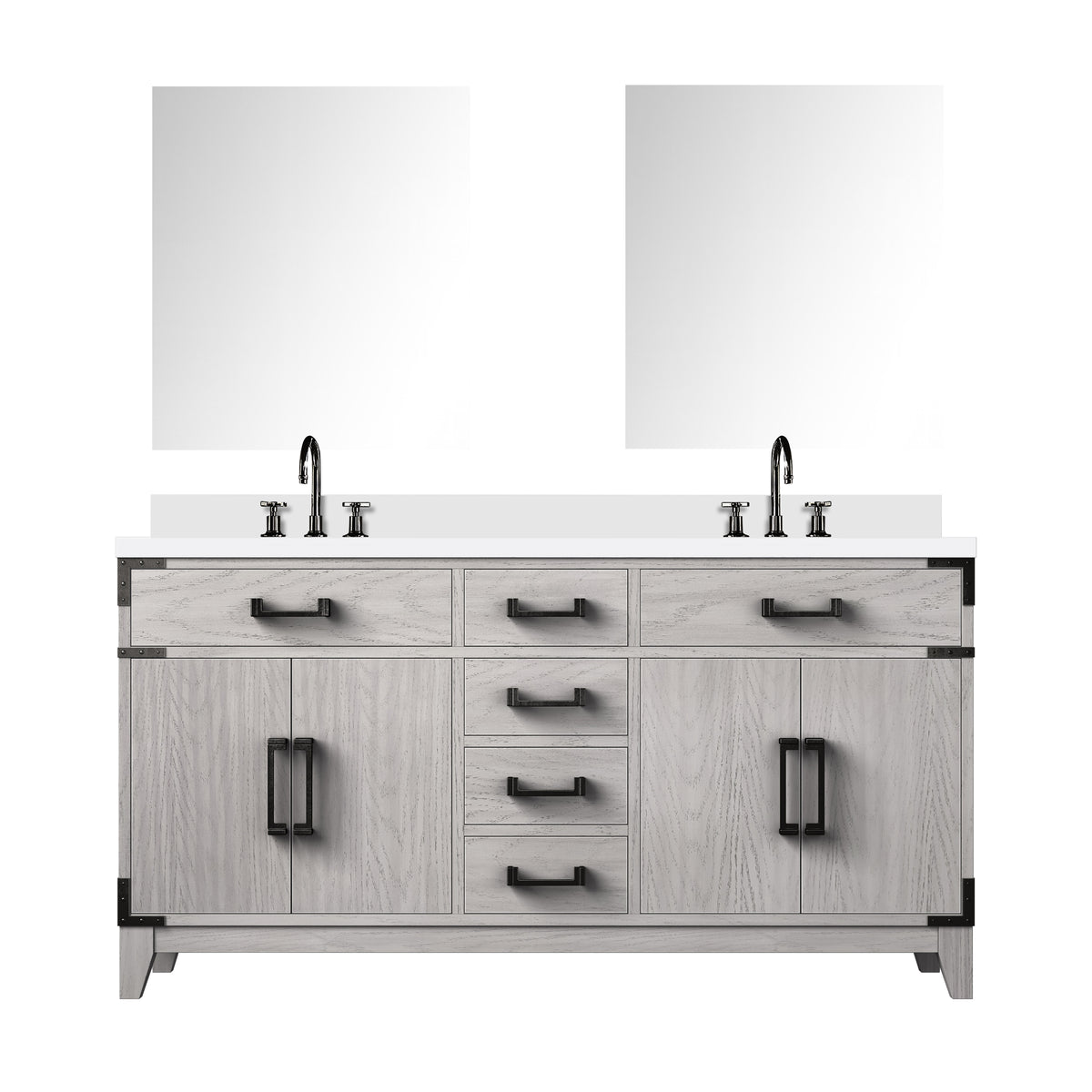 Lexora Laurel 60 in. White Oak Double Sink Bath Vanity