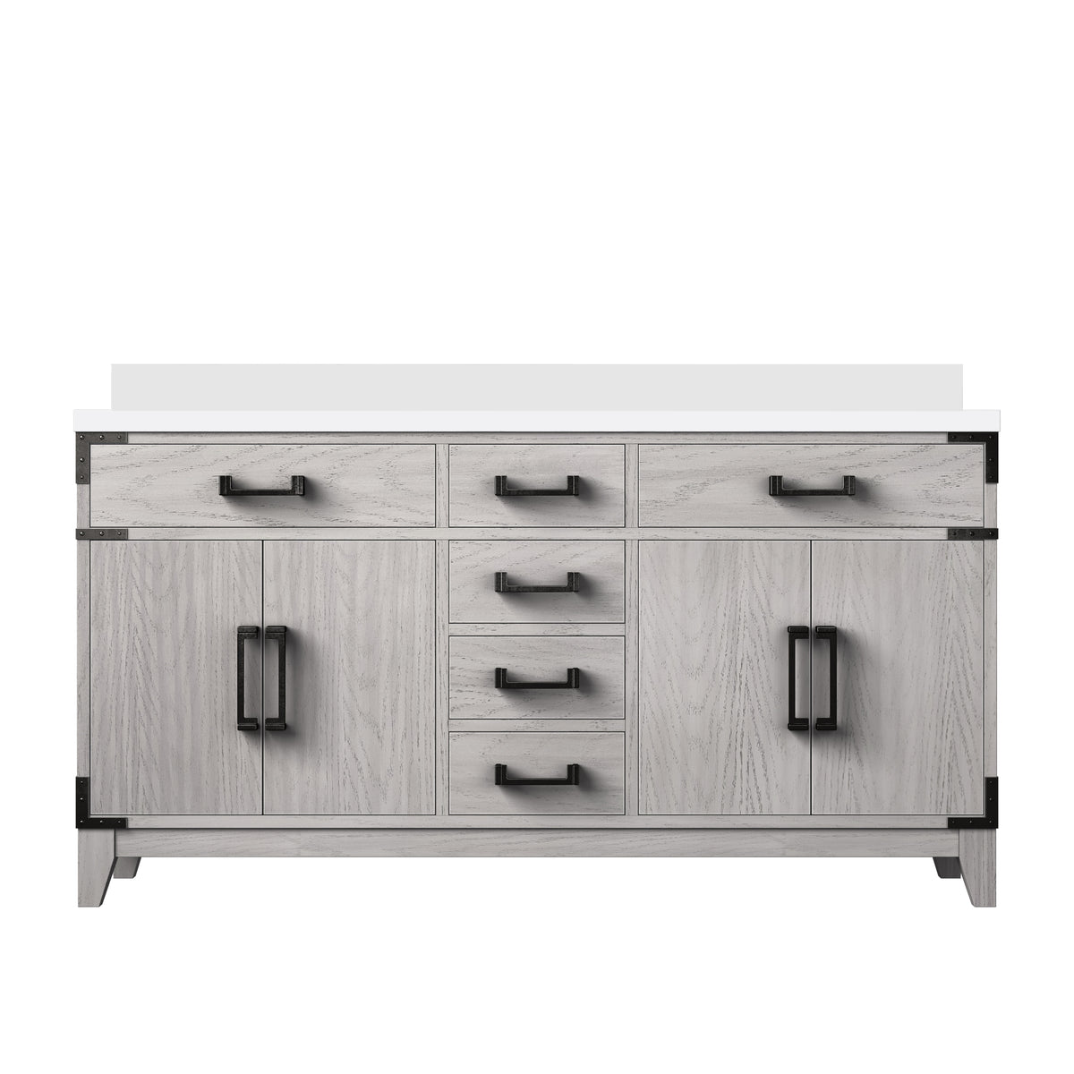 Lexora Laurel 60 in. White Oak Double Sink Bath Vanity