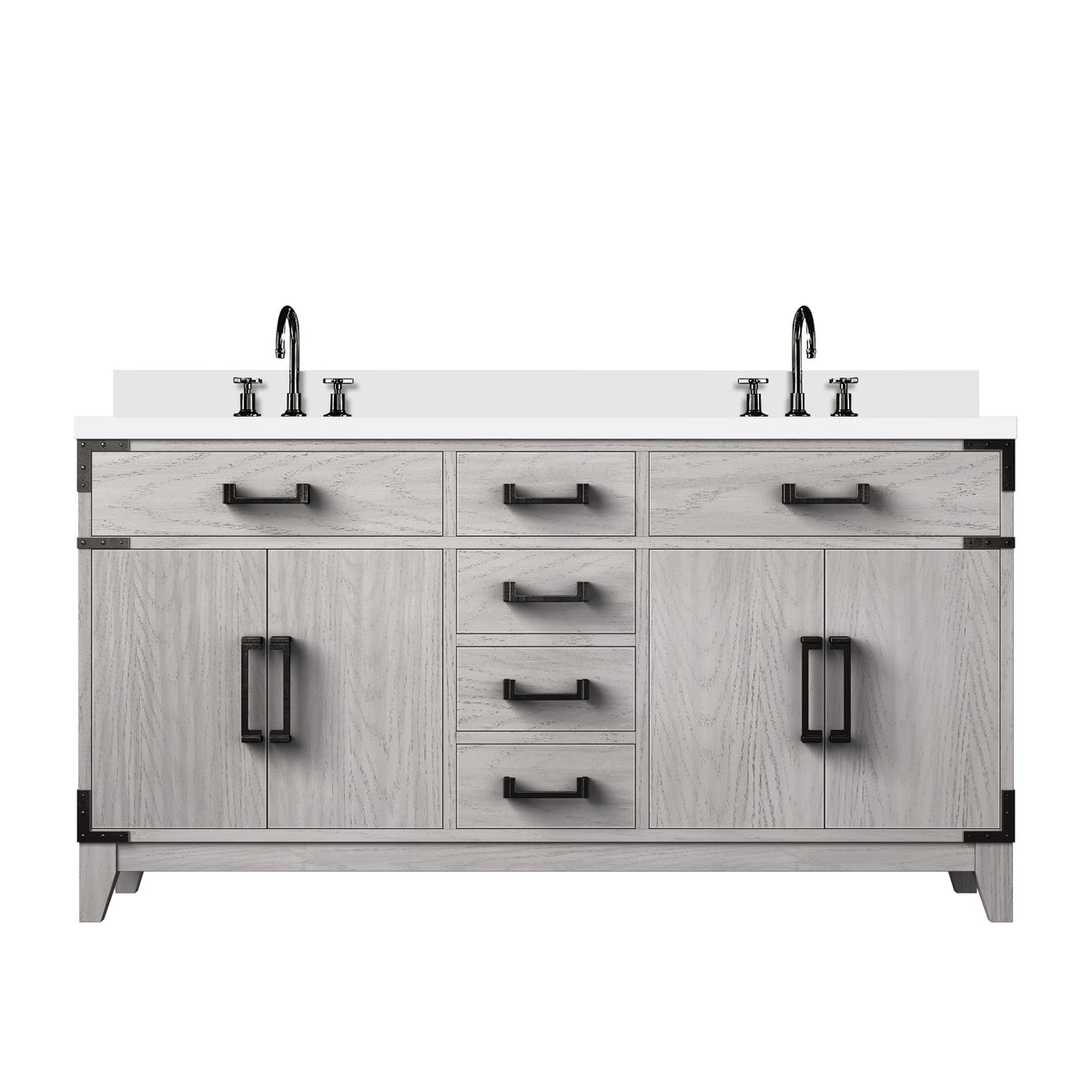 Lexora Laurel 60 in. White Oak Double Sink Bath Vanity