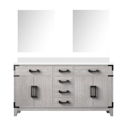 Lexora Laurel 60 in. White Oak Double Sink Bath Vanity