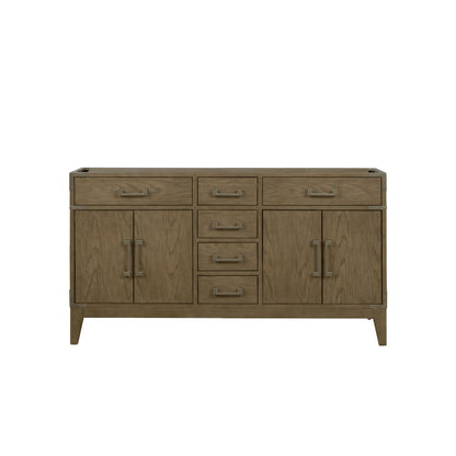 Lexora Laurel 60 in. Grey Oak Double Sink Bath Vanity
