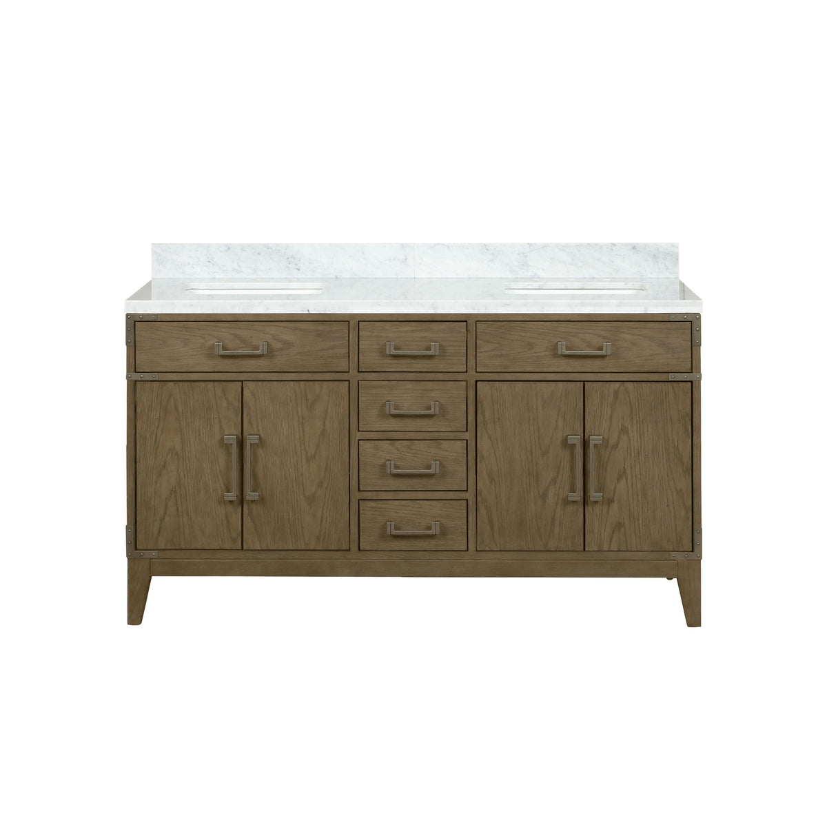 Lexora Laurel 60 in. Grey Oak Double Sink Bath Vanity