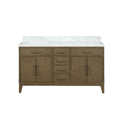 Lexora Laurel 60 in. Grey Oak Double Sink Bath Vanity