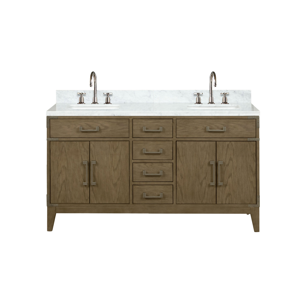 Lexora Laurel 60 in. Grey Oak Double Sink Bath Vanity