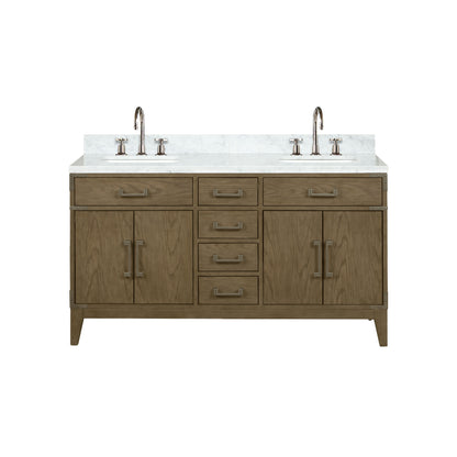 Lexora Laurel 60 in. Grey Oak Double Sink Bath Vanity