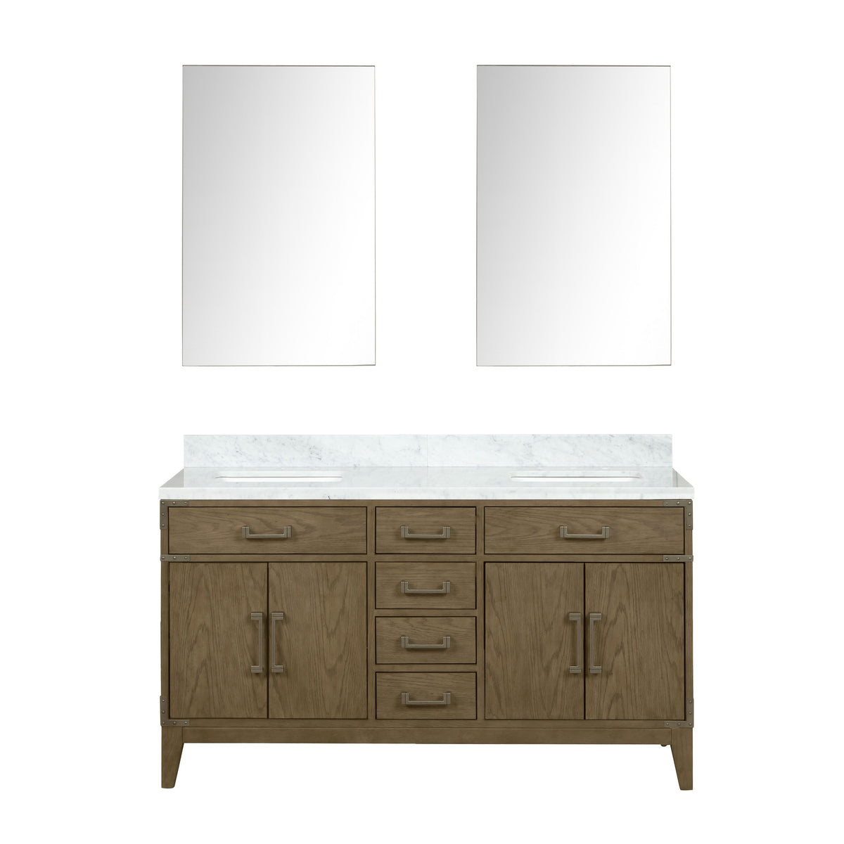 Lexora Laurel 60 in. Grey Oak Double Sink Bath Vanity